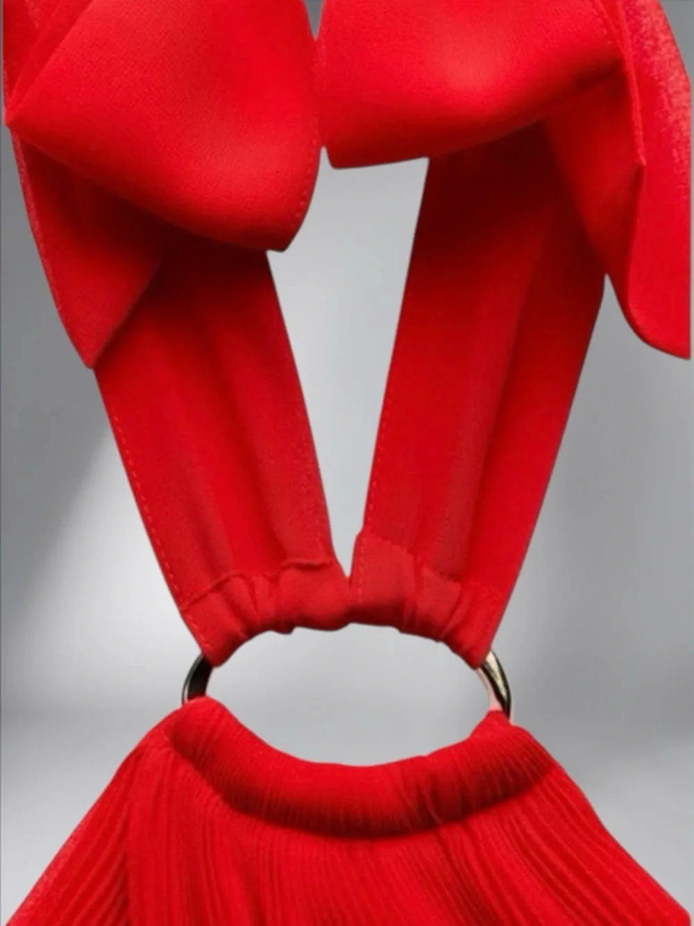 Zara Red Halter Maxi Dress with Keyhole Detail - Picture 11 of 11